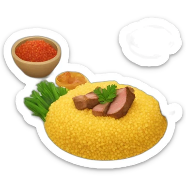 Meal of couscous with meat sticker