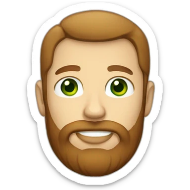 white guy with green eyes and a brown beard sticker