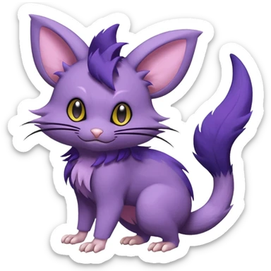 Rattata-Noibat-Purrloin-Fakemon-hybrid-creature (full body) sticker