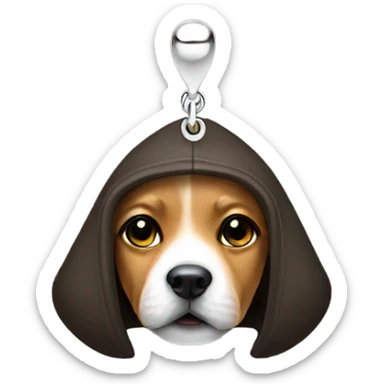 Dog earring a hood sticker