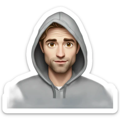 robert-pattinson cartoon wearing hoody sticker
