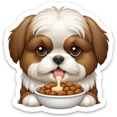 Shitzu eating  sticker