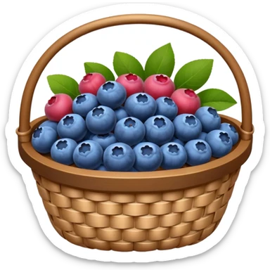 a basket of blueberries sticker
