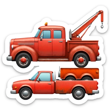 A car towed by a towing truck  sticker