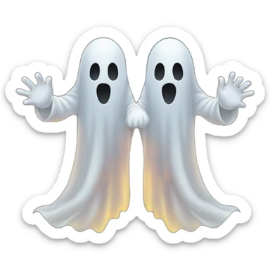 ghosts holding hands on fire flying through city sticker