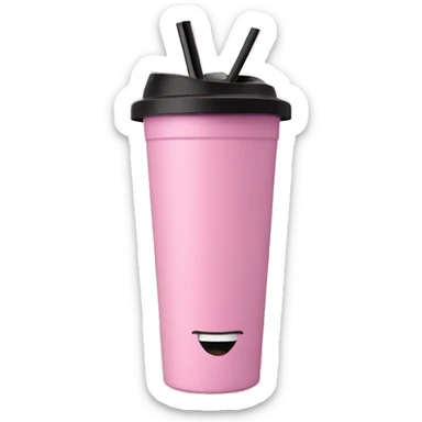 A pink Stanley tumbler with straw sticker
