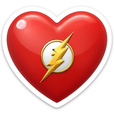 The flash with love hearts sticker