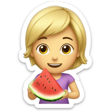 Someone eating watermelon sticker
