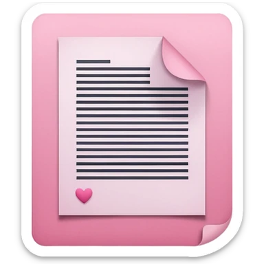 mac os mixed papers skeuomorphic pink sticker