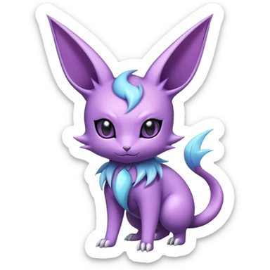Cool Edgy Cute Shiny Ethereal Noibat-Espeon-Nidorino-hybrid  full body sticker