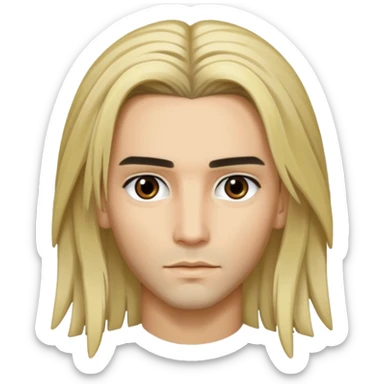 Bill Kaulitz with blonde long hair, brown eyes sticker