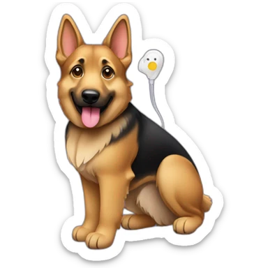 Berger allemand vétérinaire avec airpod  sticker