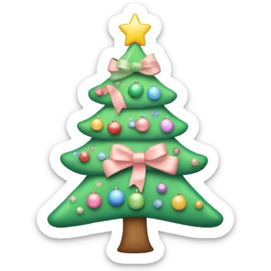 Christmas tree with pastel bows sticker