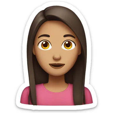 filipino woman with straight brown hair sticker