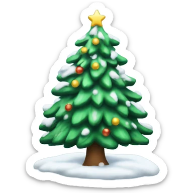 Snowy christmas tree sticker