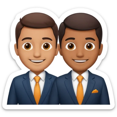 two same look brother both busnessmen indian look sticker