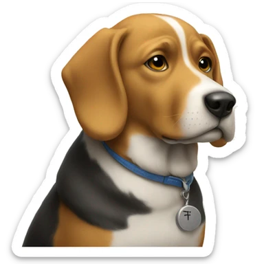 Very smart dog doing math  sticker