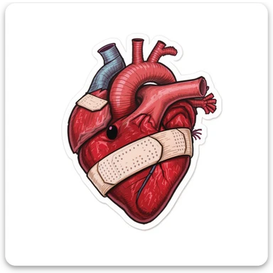 emo heart with a bandage sticker