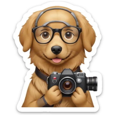 photographer dog sticker