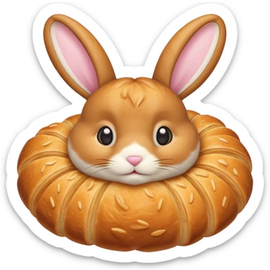 bunny inside croissant sticker