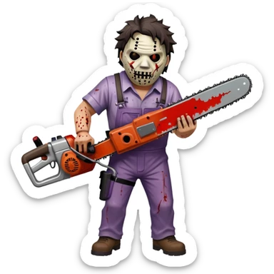 Leatherface with chainsaw sticker