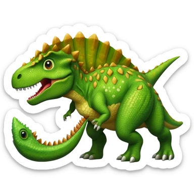 Dinosaurio comiendo sticker
