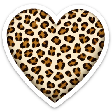 leopar print heart sticker