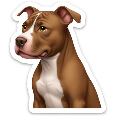 Brown pitbull sticker