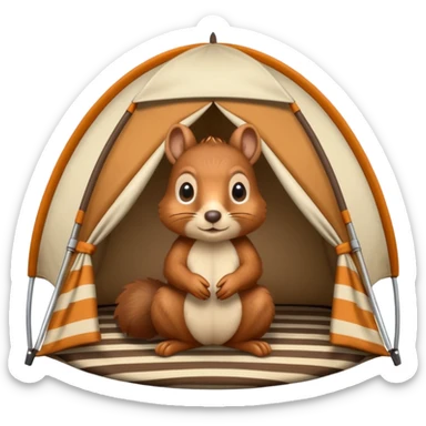 un écureuil dans une tente sticker