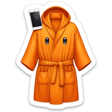 a mobile Phone covered in a orange robe sticker