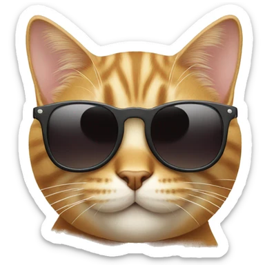 Cat giving thumbs up wearing sunglasses sticker