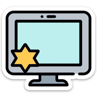 CRT monitor with a 4-pointed star in the corner sticker
