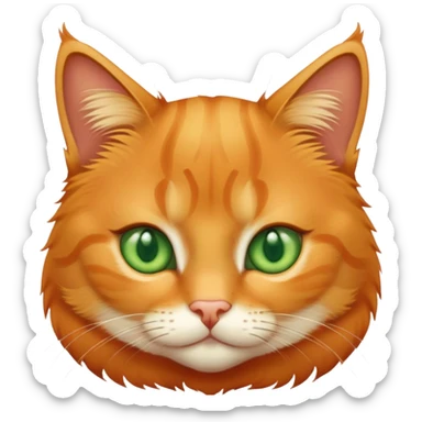 cute orange tabby cat with green eyes sticker