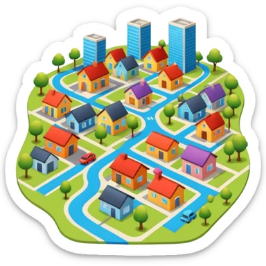 GPS map of neighborhood sticker
