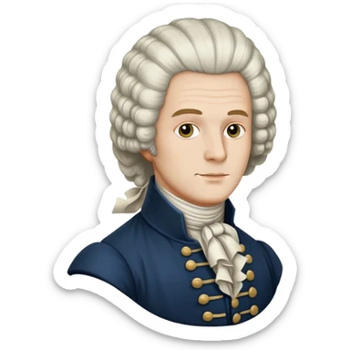 18th century colonial powdered wig sticker