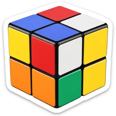 A rubix cube sticker