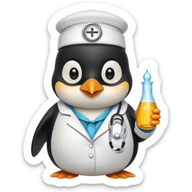 doctor penguin sticker