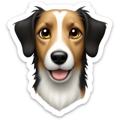 Long haired jack Russel dog, tan colour, more black  sticker