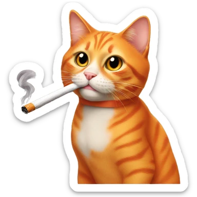 orange cat dressed in drag smoking a cigarette sticker