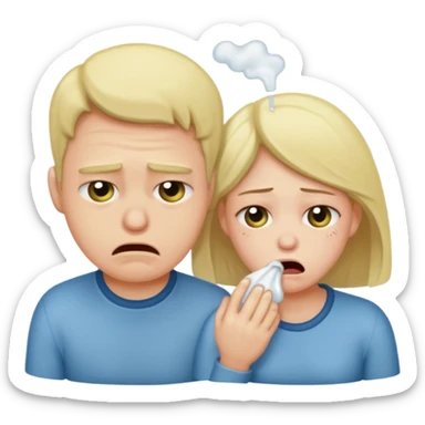 kotz emoji aber von 2 menschen nein also sie sollen sich übergeben  sticker