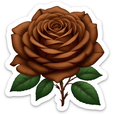 Brown roses with dark green leaves  sticker