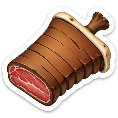 a single smoked beef rib thinner with the bone and seasoning  sticker