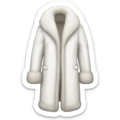 White Fur coat  sticker