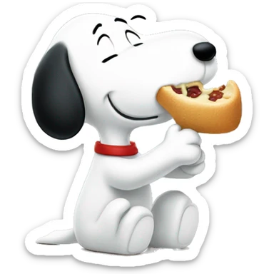 snoopy eating  sticker
