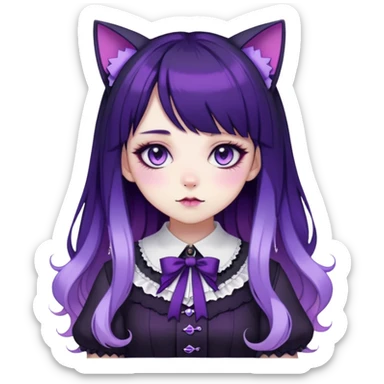 Gorgeous Edgy Kawaii Lolita Gradient Beautiful Anime Emo CatLady sticker