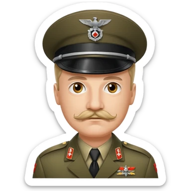 A MAN WITH MUSTACHE HEIL HITLER sticker