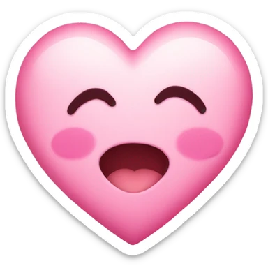 Pink heart blushing face sticker
