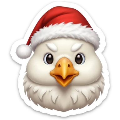 White christmas chicken sticker