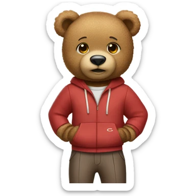 teddy bear with coach outfit  sticker