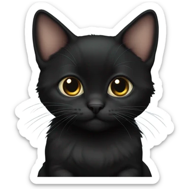 Black munchkin cat sitting sticker